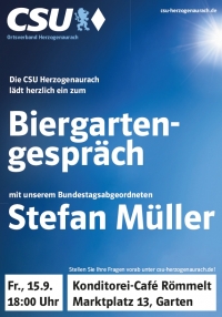 Biergartengespr&auml;ch mit Stefan M&uuml;ller MdB